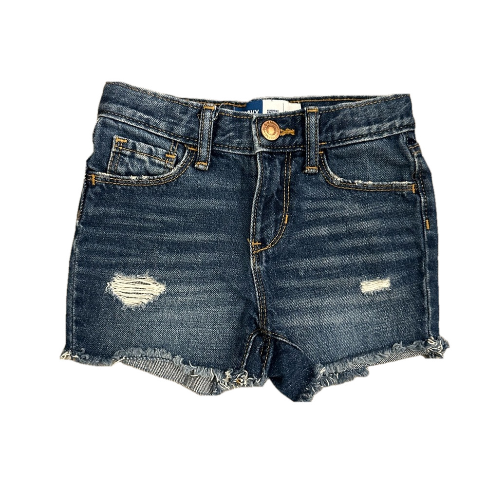 3/20$ OLD NAVY Toddler distressed jean shorts raw hem size 4T